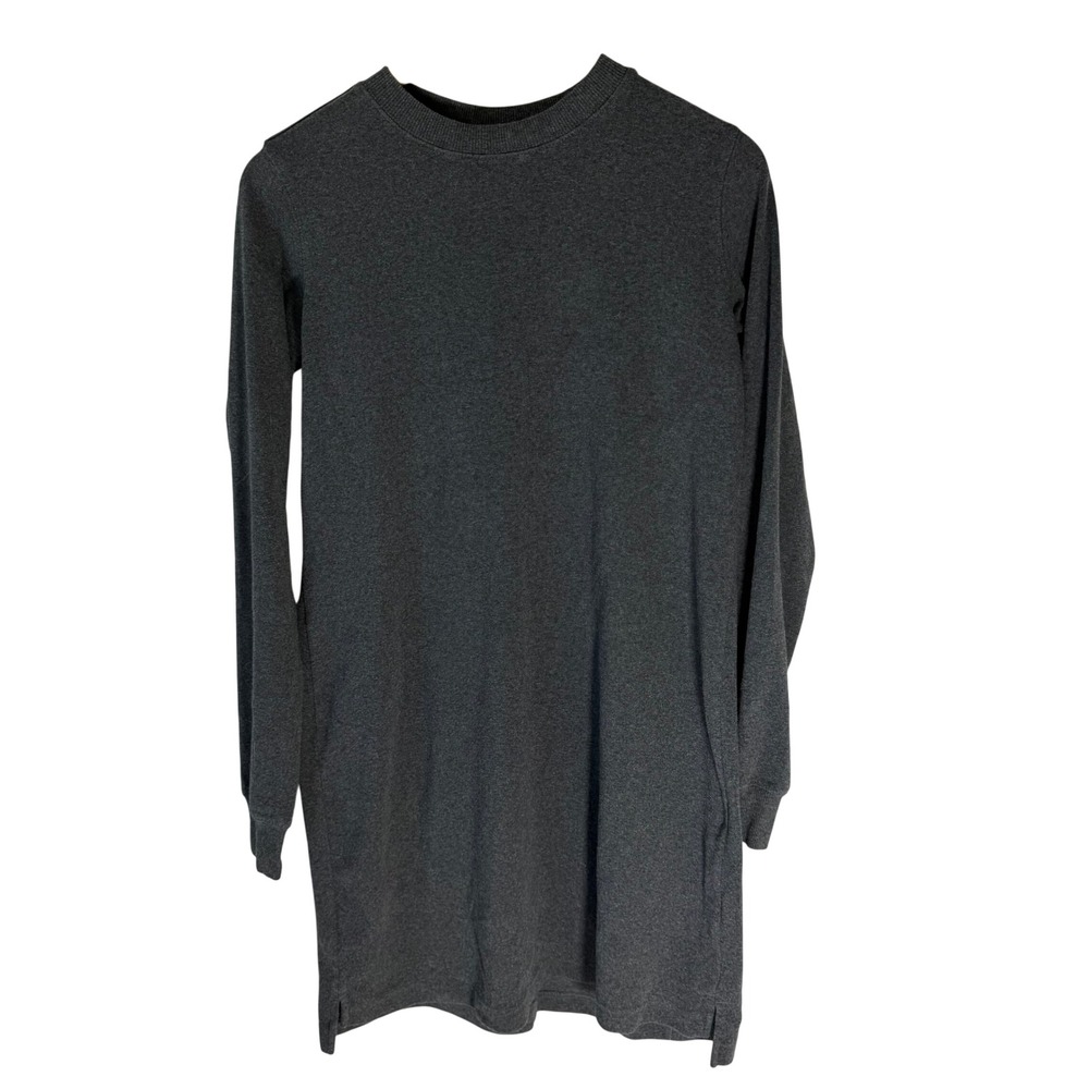 The Normal Brand Womens Long Sleeve Knit Mini Dress Charcoal Gray Size Small - Picture 2 of 6